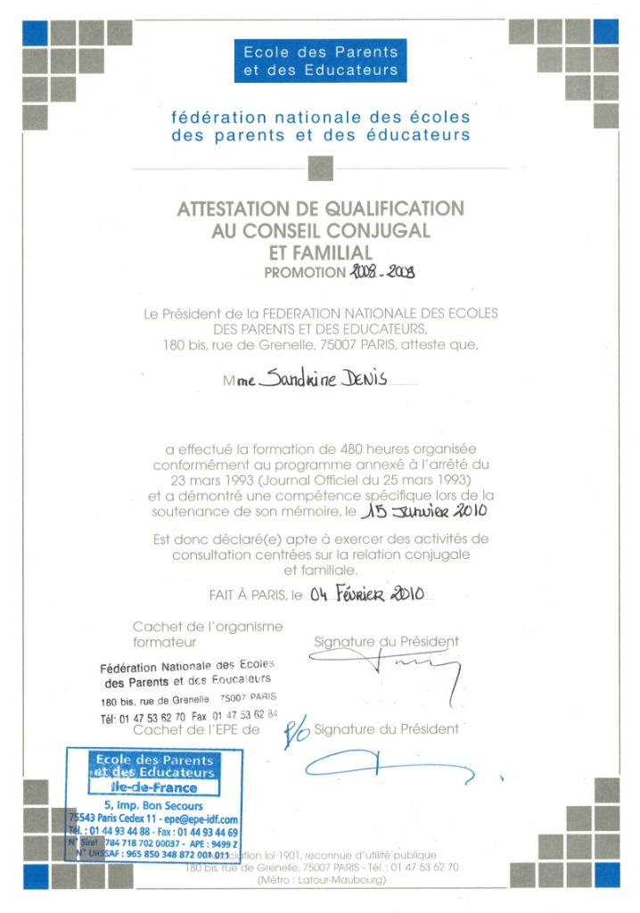 photo activite Sandrine DENIS