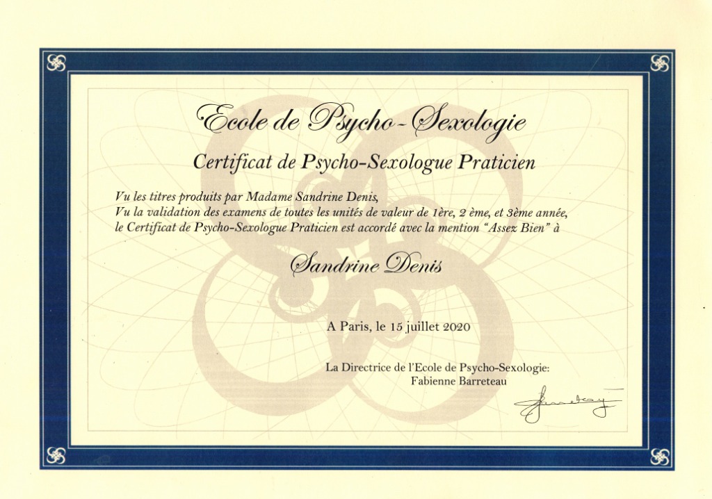 photo diplome Sandrine DENIS
