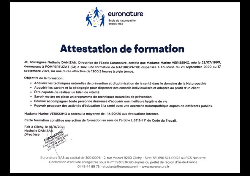 photo diplome Marine Verissimo