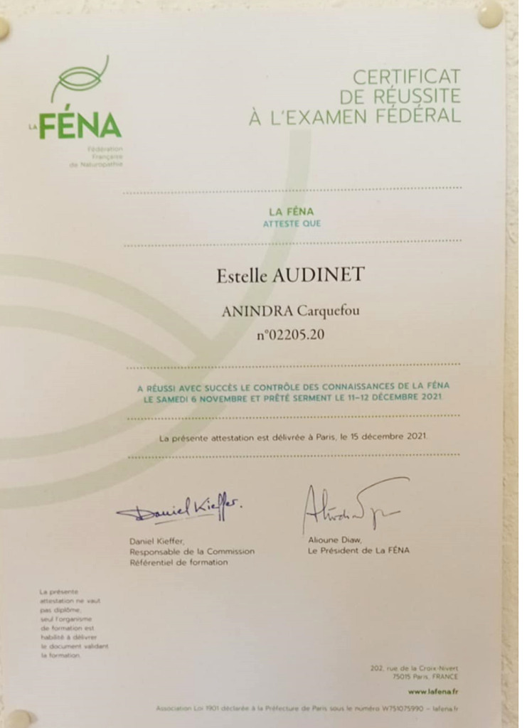 photo diplome ESTELLE AUDINET