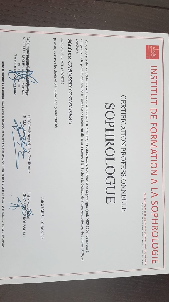 photo diplome Chrystelle ROUSSEAU