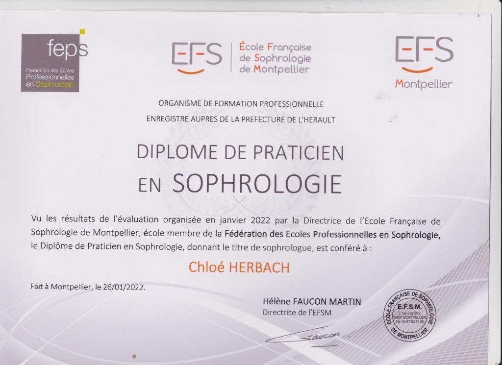 photo diplome Herbach chloe