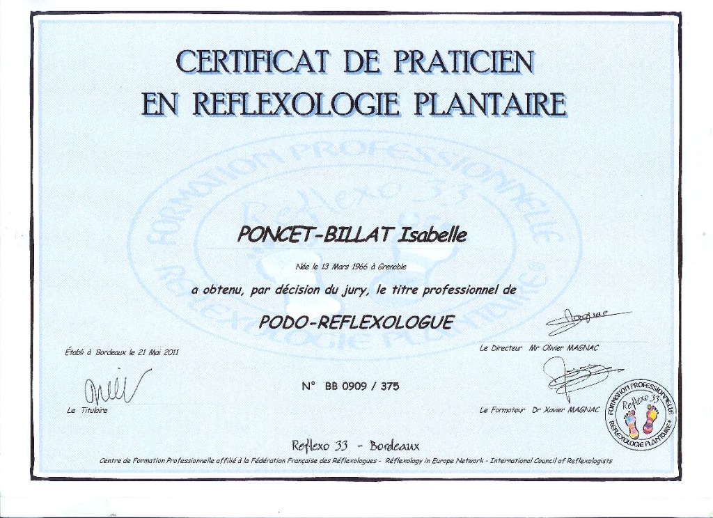 photo diplome Isabelle Billat-Poncet