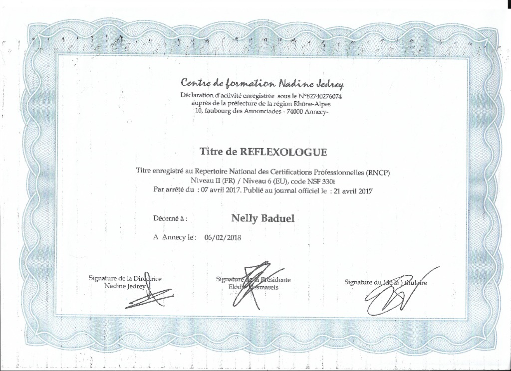 photo diplome BADUEL Nelly