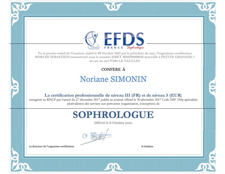 photo diplome Noriane SIMONIN