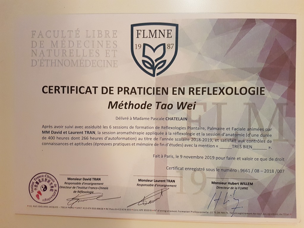 photo diplome Pascale Chatelain EI