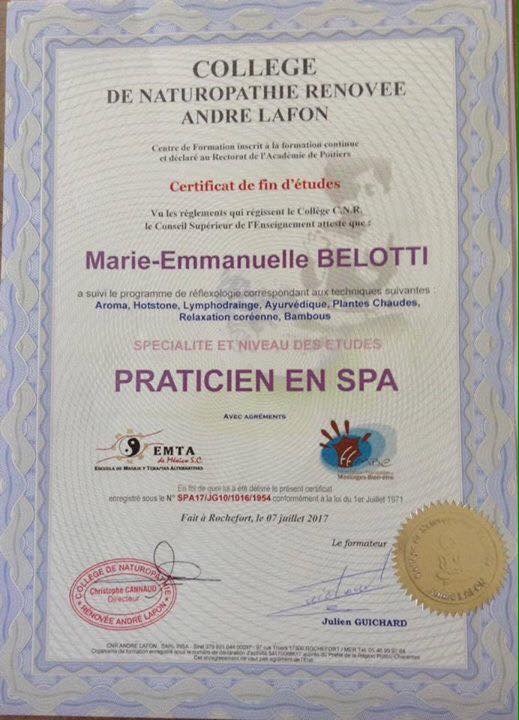 photo diplome Marie Belotti