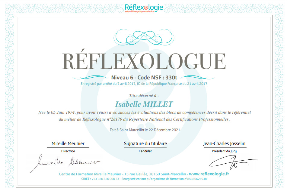 photo diplome Isabelle MILLET