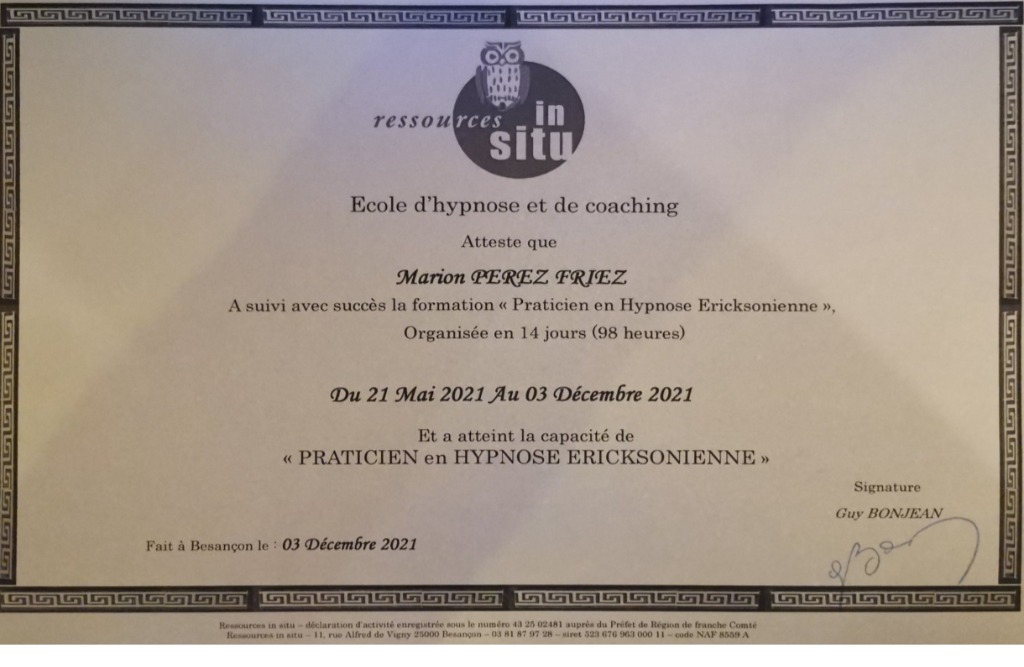 photo diplome Marion Perez