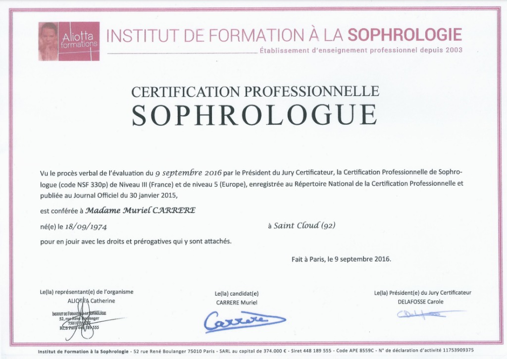 photo diplome Muriel CARRERE
