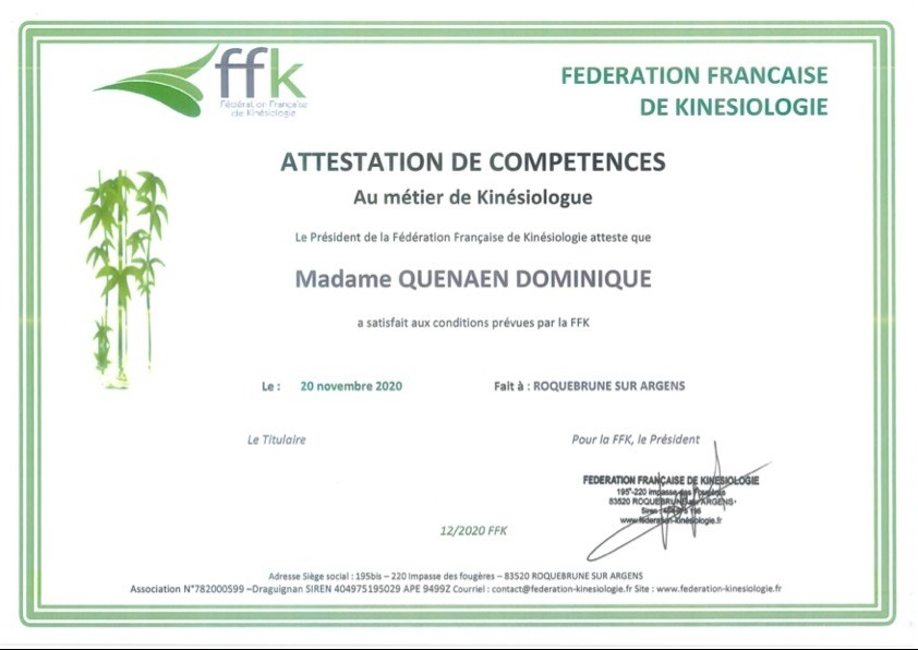 photo diplome Mme Dominique Quénaon