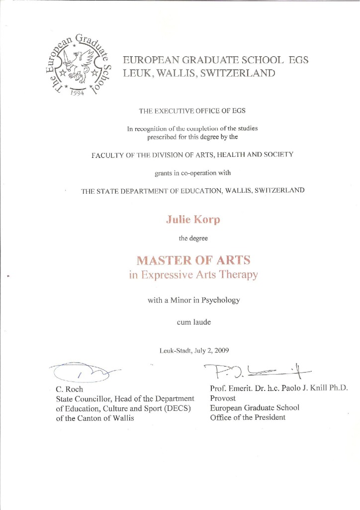 photo diplome Julie Korp