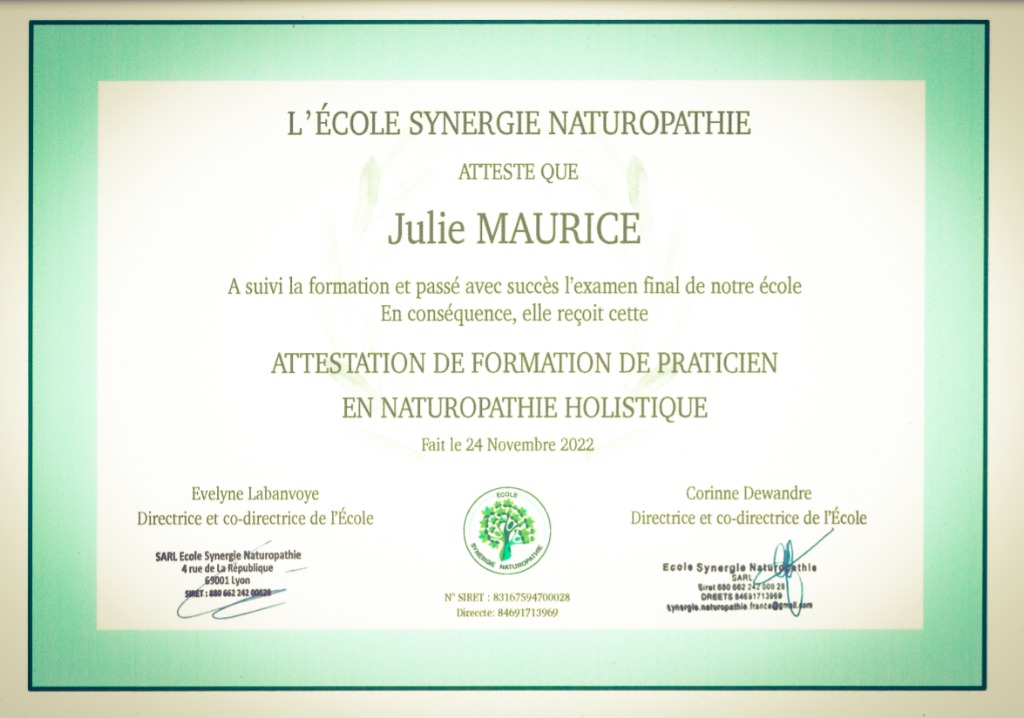 photo diplome Julie Maurice