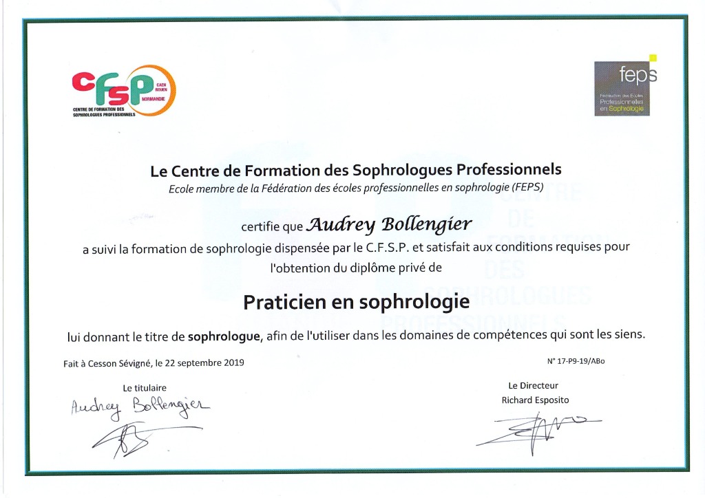 photo diplome Audrey Bollengier