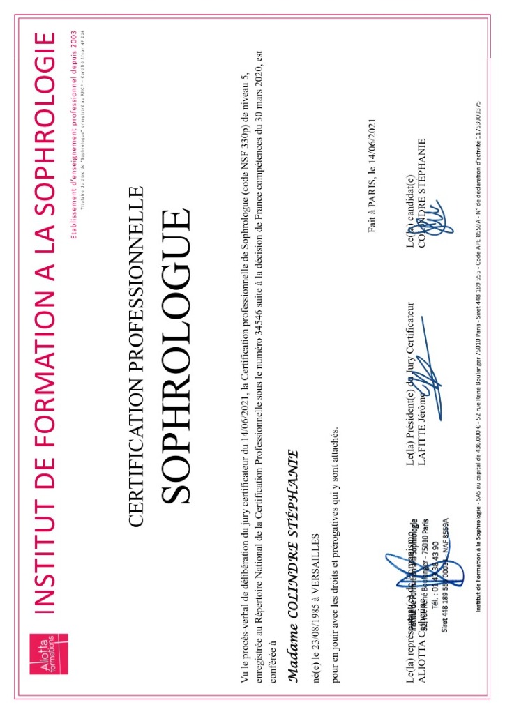 photo diplome Stéphanie Colindre