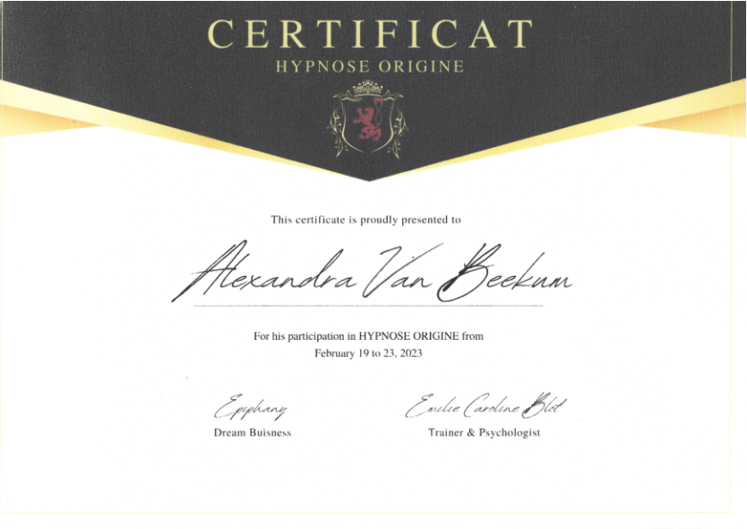 photo diplome Alex Love Touch