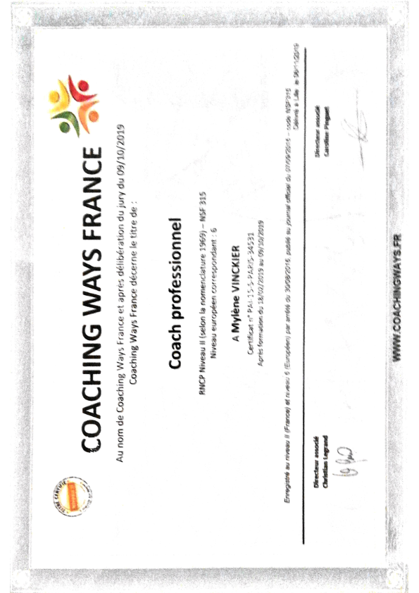 photo diplome Mylène VINCKIER