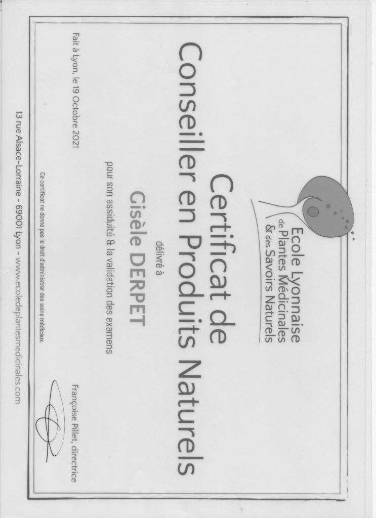 photo diplome GISELE DERPET