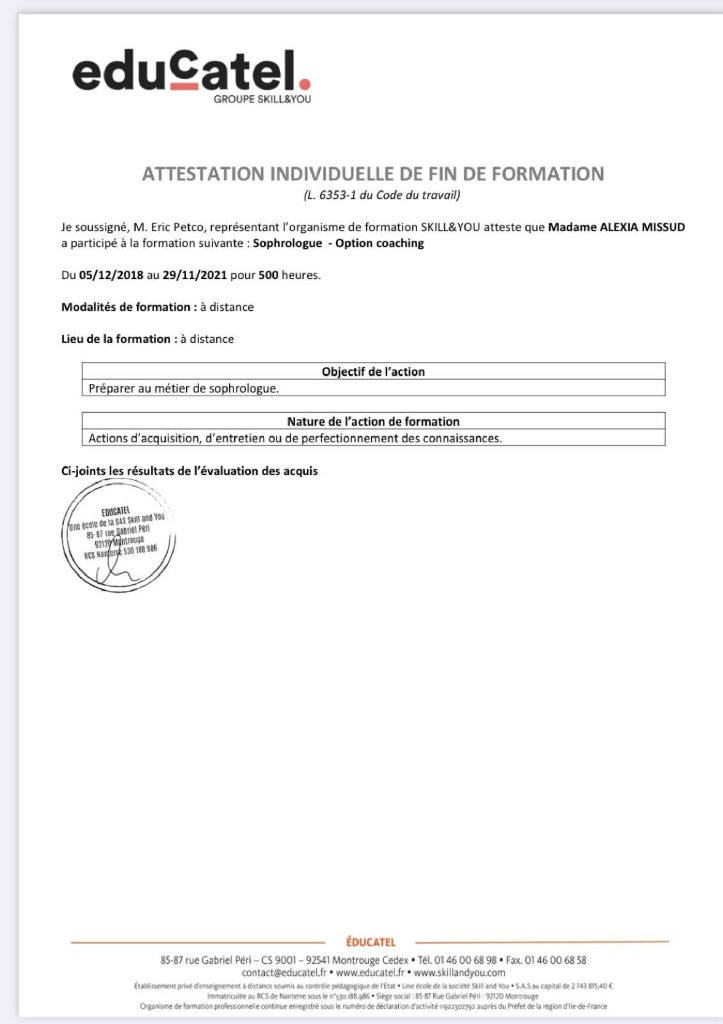 photo diplome Alexia missud