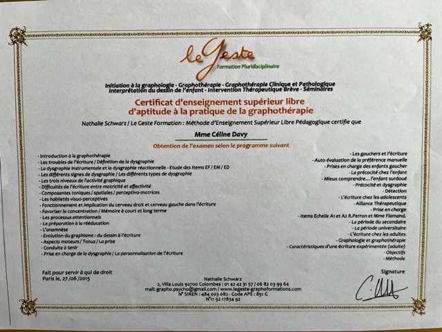photo diplome Céline DAVY - Un crayon à la main