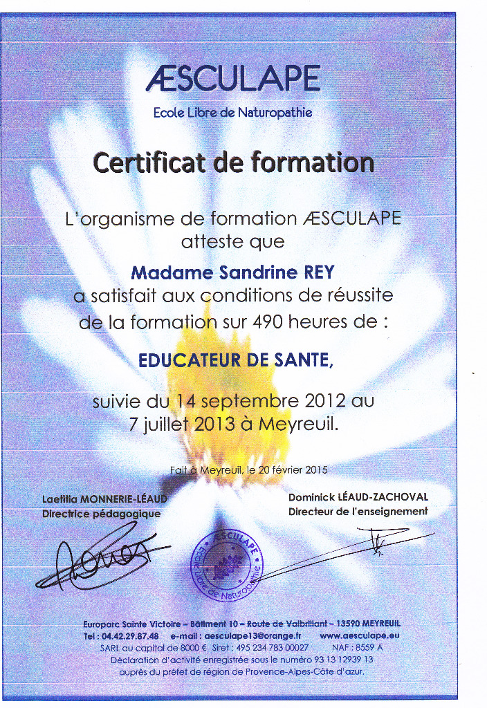 photo diplome Sandrine REY