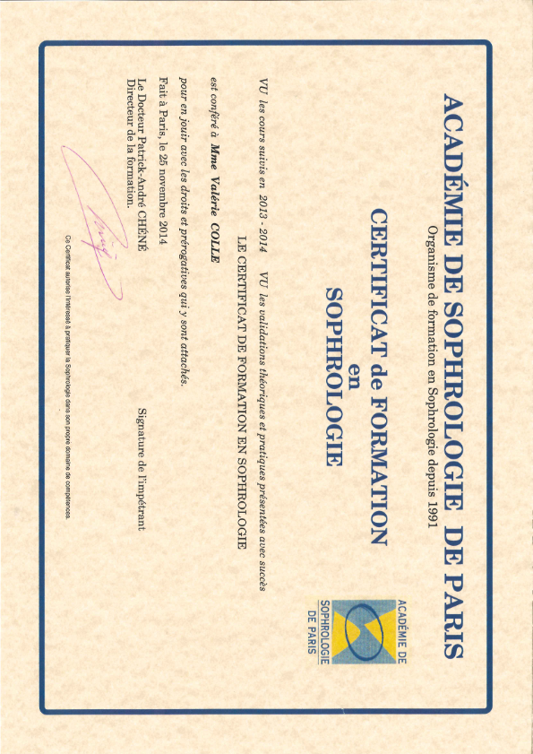 photo diplome Valérie Collé