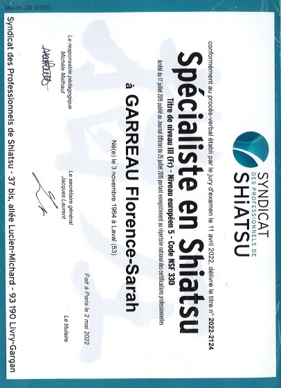 photo diplome Shiatsu Rouen Eure