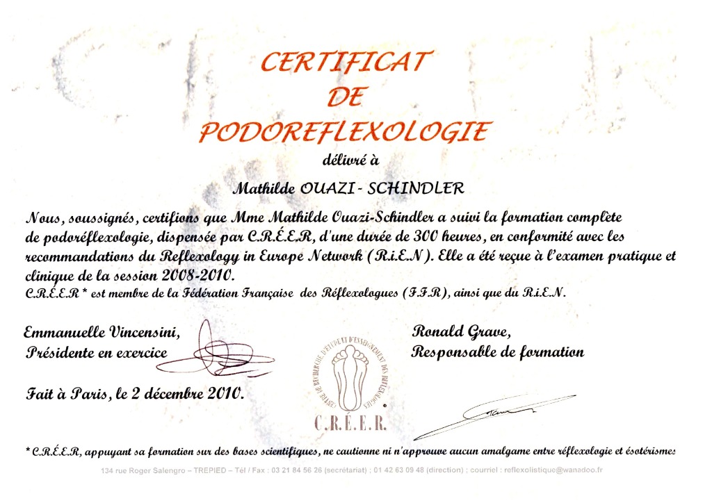 photo diplome Mathilde Ouazi Schindler - Un Corps en Accord