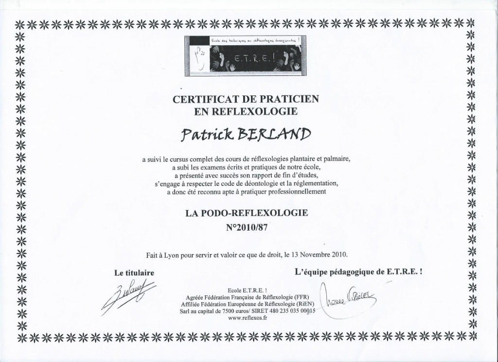 photo diplome BERLAND Patrick