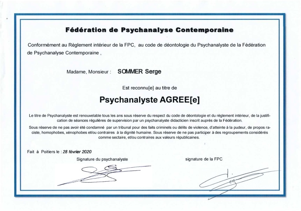 photo diplome Serge Sommer