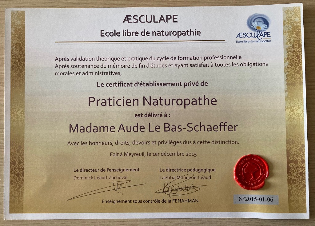 photo diplome AUDE SCHAEFFER