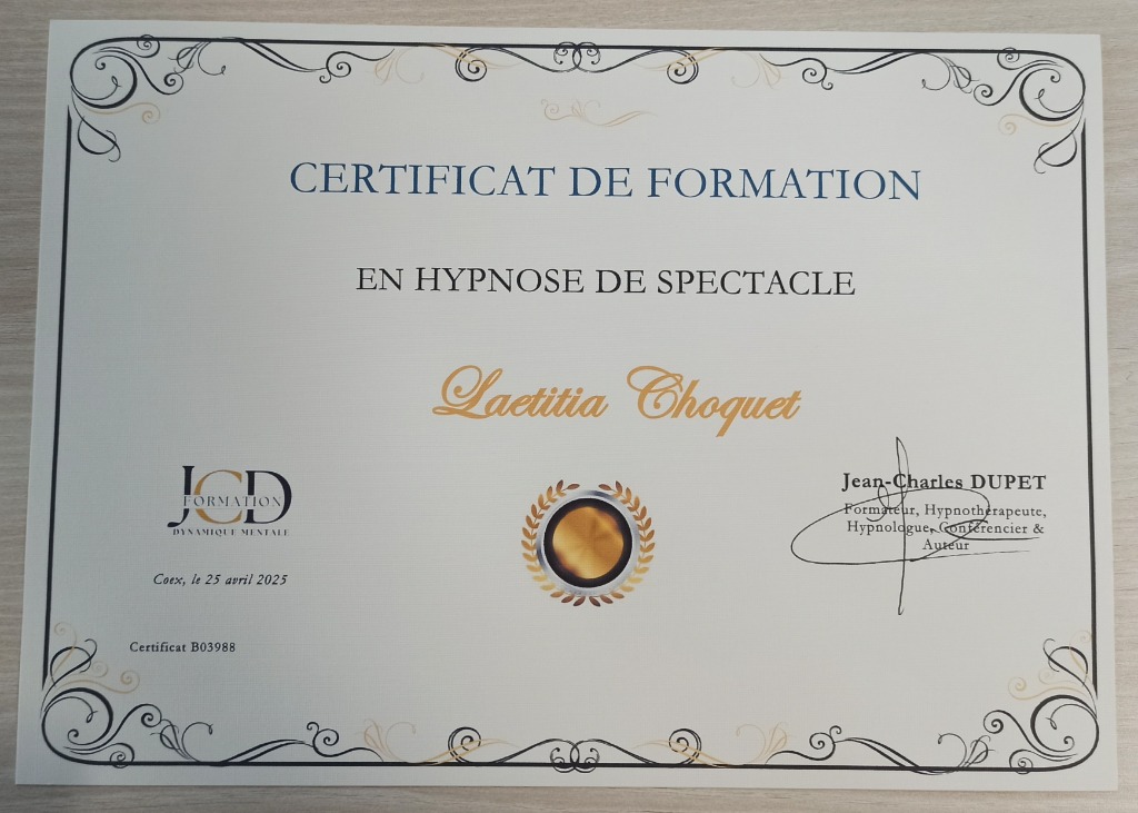 photo diplome LAETITIA CHOQUET