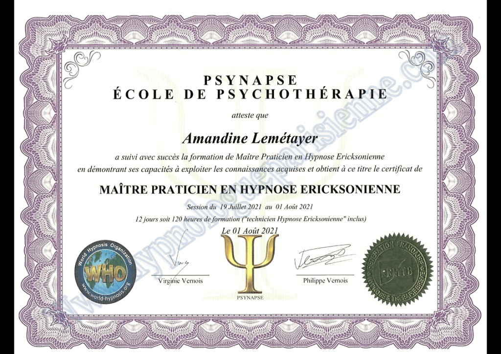 photo diplome Amandine Lemétayer