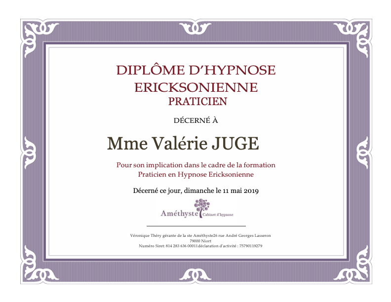 photo diplome Valérie Juge