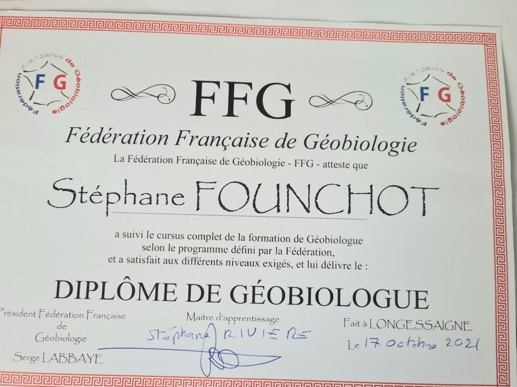 photo diplome Stéphane FOUNCHOT