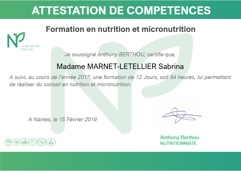 photo diplome Sabrina Marnet-Letellier