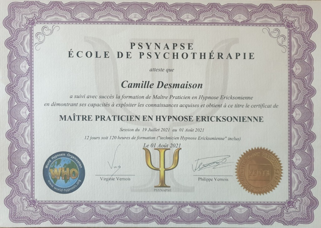 photo diplome Camille desmaison