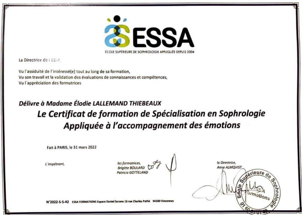 photo diplome Élodie Lallemand