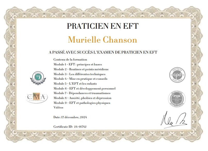 photo diplome Murielle Chanson