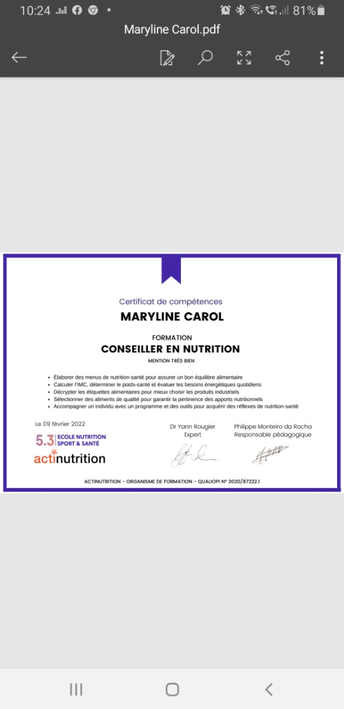 photo diplome Maryline Carol