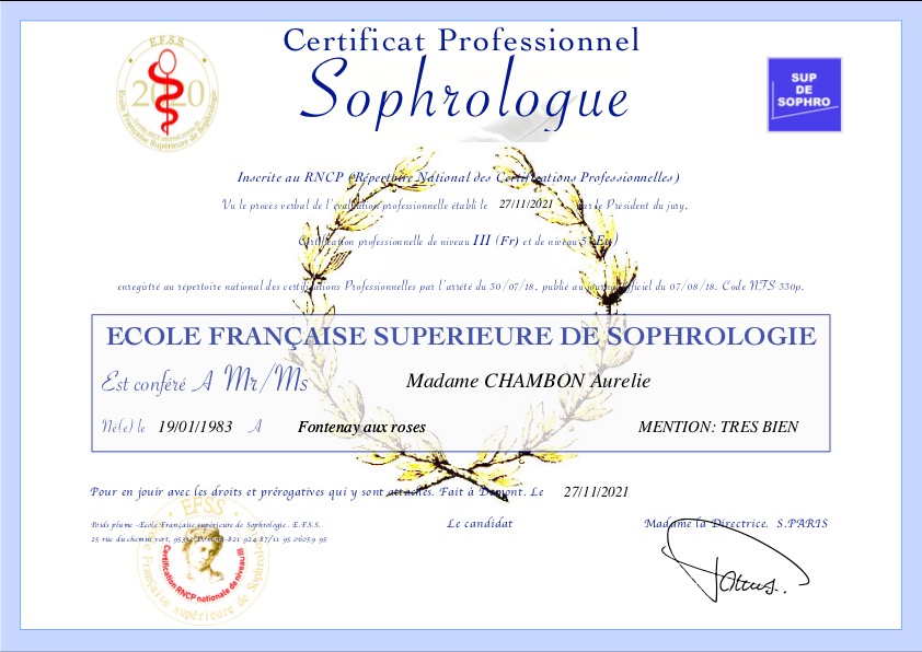 photo diplome Aurélie Chambon 