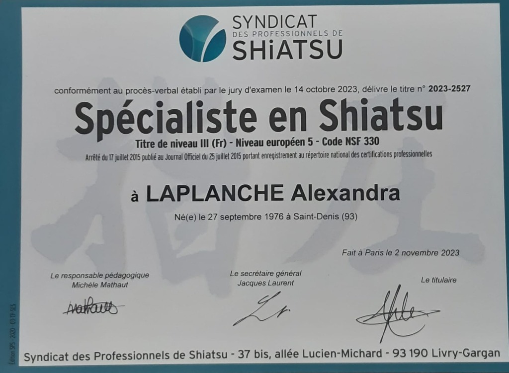 photo diplome Alexandra LAPLANCHE
