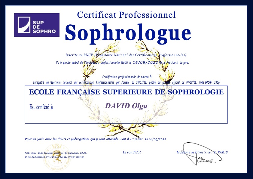 photo diplome Olga David