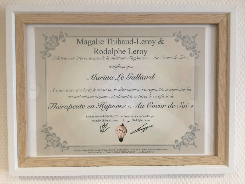 photo diplome Marina Le Galliard