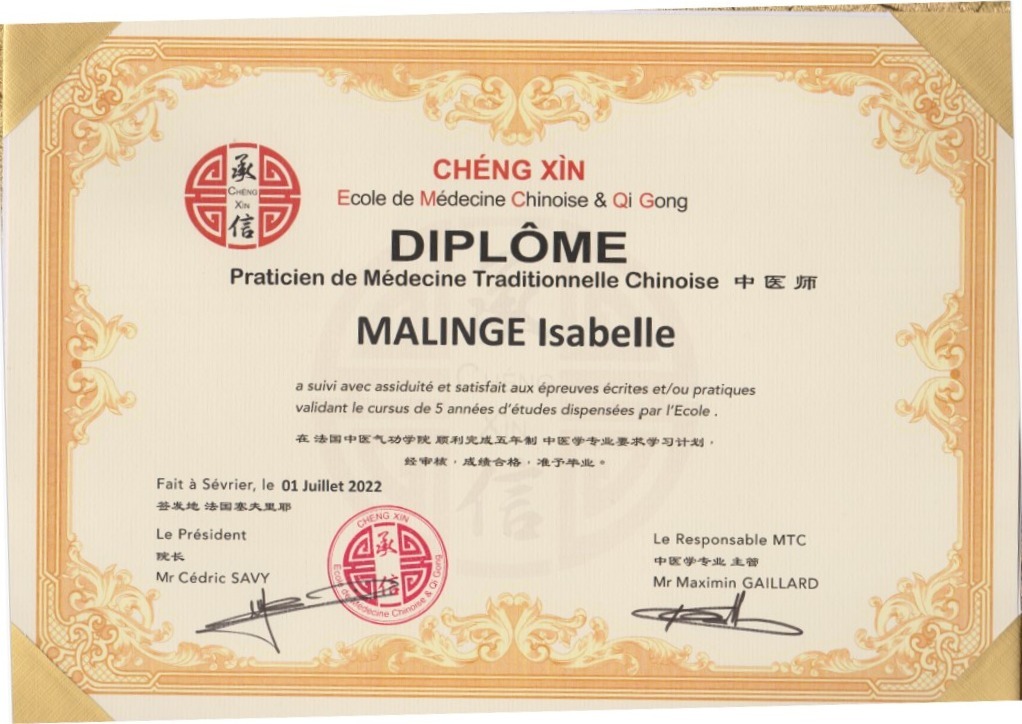photo diplome Isabelle Malinge