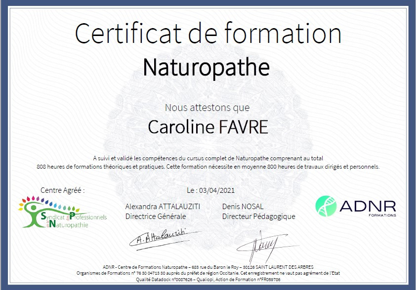 photo diplome Caroline Favre