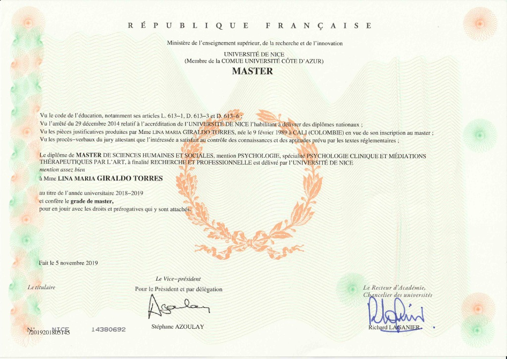photo diplome Lina Giraldo 