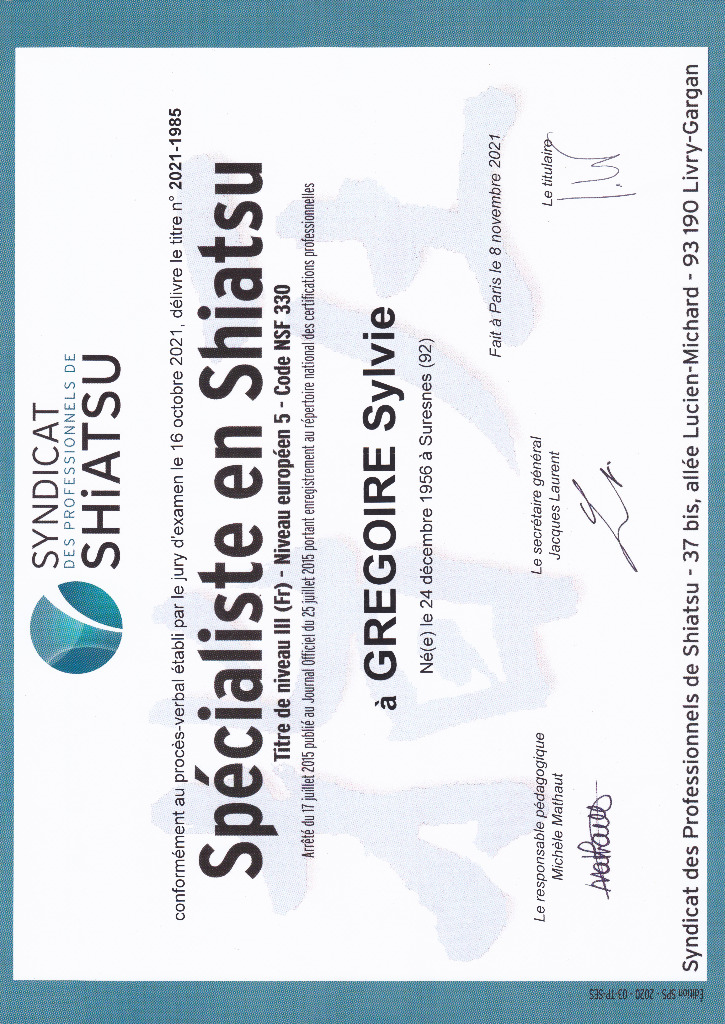 photo diplome Sylvie GREGOIRE