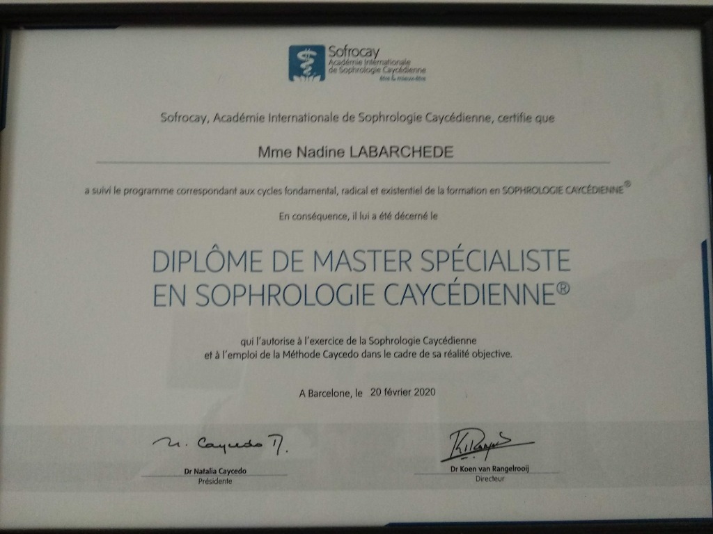 photo diplome Nadine LABARCHEDE