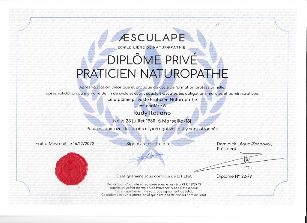 photo diplome Rudy Italiano